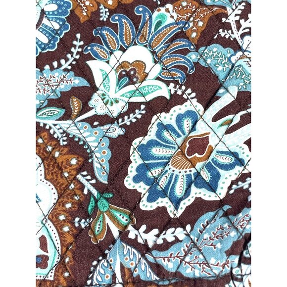 Vera Bradley Backpack Java Blue Brown Floral Quilted Purse Bag Zipper Retired - Picture 11 of 16